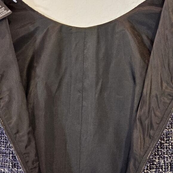 Etcetera Women's Dress Virgin Wool Silk Cotton Blend Sheath Blue Black Grey Sz 8 - Picture 13 of 14